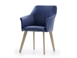 LX671 - Upholstered leather chair with armrests _ LEOLUX LX